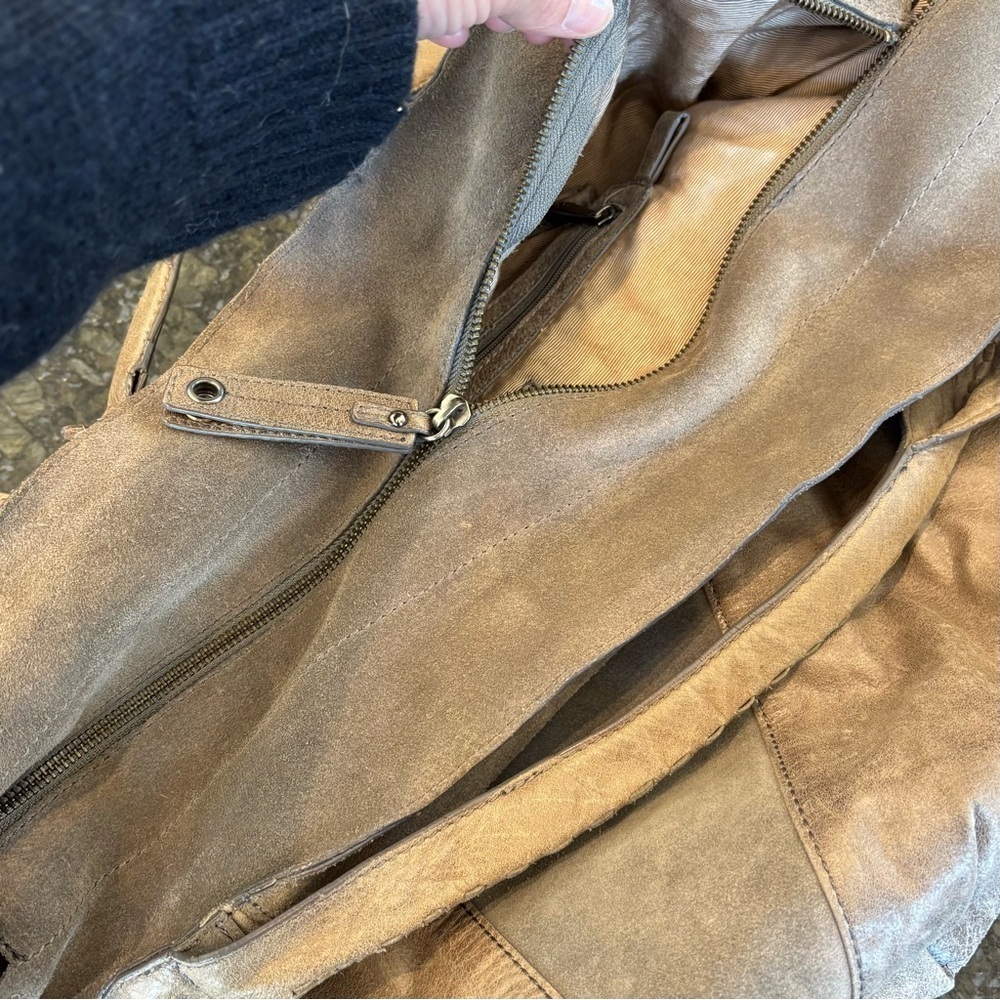 BCBGMaxAzria Tan Leather Hobo Bag - Picture 3 of 14